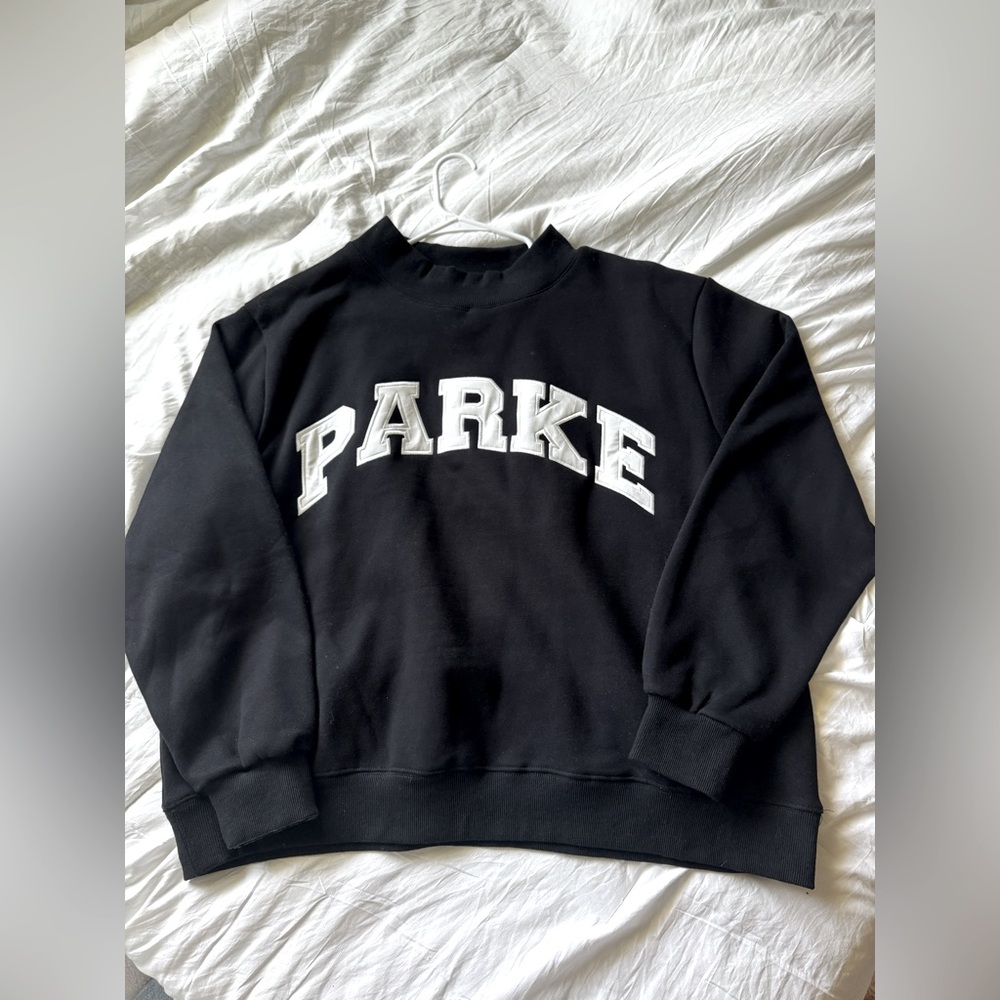 PARKE black varsity mock neck size XXL